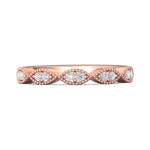 FlyerFit&reg; 18K Pink Gold Stackers Wedding Band