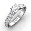FlyerFit® 14K White Gold Channel and Shared Prong Engagement Ring