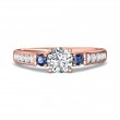 FlyerFit® 18K Pink Gold Three Stone Engagement Ring