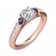 FlyerFit® 18K Pink Gold Three Stone Engagement Ring