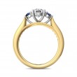 FlyerFit® 14K Yellow and 14K White Gold Three Stone Engagement Ring
