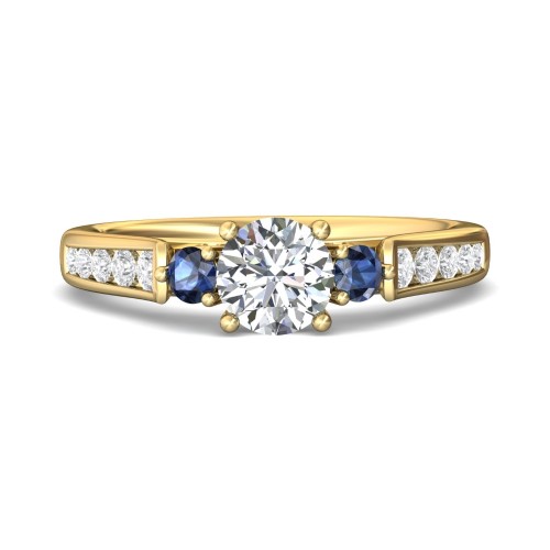 FlyerFit&reg; 14K Yellow Gold Three Stone Engagement Ring