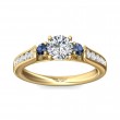 FlyerFit® 14K Yellow Gold Three Stone Engagement Ring