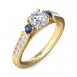 FlyerFit® 14K Yellow Gold Three Stone Engagement Ring