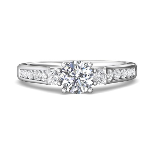 FlyerFit&reg; Platinum Three Stone Engagement Ring