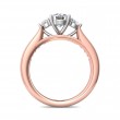 FlyerFit® 14K Pink Gold Shank And White Gold Top Three Stone Engagement Ring