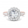 FlyerFit® 18K Pink Gold Shank And White Gold Top Encore Engagement Ring