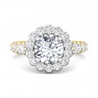 FlyerFit® 18K Yellow Gold Shank And White Gold Top Encore Engagement Ring