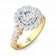FlyerFit® 18K Yellow Gold Shank And White Gold Top Encore Engagement Ring