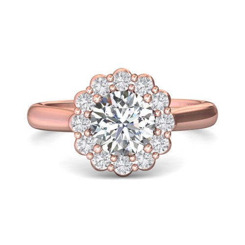 FlyerFit&reg; 18K Pink Gold Solitaire Engagement Ring