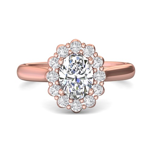 FlyerFit&reg; 18K Pink Gold Solitaire Engagement Ring