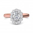 FlyerFit® 14K Pink Gold Shank And White Gold Top Solitaire Engagement Ring