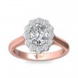 FlyerFit® 14K Pink Gold Shank And White Gold Top Solitaire Engagement Ring