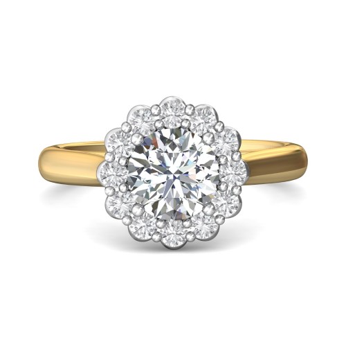 FlyerFit&reg; 18K Yellow Gold Shank And White Gold Top Solitaire Engagement Ring