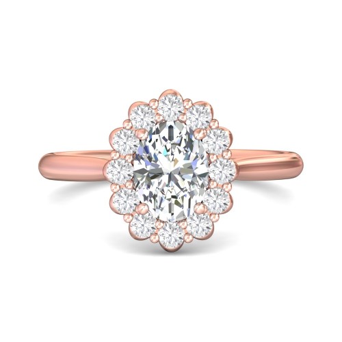 FlyerFit&reg; 18K Pink Gold Solitaire Engagement Ring
