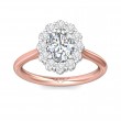 FlyerFit® 14K Pink Gold Shank And White Gold Top Solitaire Engagement Ring