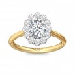 FlyerFit® 18K Yellow Gold Shank And White Gold Top Solitaire Engagement Ring