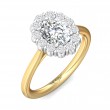 FlyerFit® 18K Yellow Gold Shank And White Gold Top Solitaire Engagement Ring