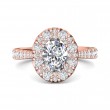 FlyerFit® 14K Pink Gold Micropave Halo Engagement Ring