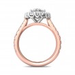 FlyerFit® 18K Pink Gold Shank And White Gold Top Micropave Halo Engagement Ring