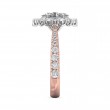 FlyerFit® 18K Pink Gold Shank And White Gold Top Micropave Halo Engagement Ring