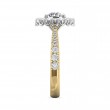 FlyerFit® 18K Yellow Gold Shank And White Gold Top Micropave Halo Engagement Ring