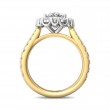 FlyerFit® 18K Yellow Gold Shank And White Gold Top Micropave Halo Engagement Ring