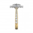 FlyerFit® 18K Yellow Gold Shank And White Gold Top Micropave Halo Engagement Ring