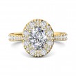 FlyerFit® 18K Yellow Gold Micropave Halo Engagement Ring