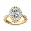 FlyerFit® 18K Yellow Gold Micropave Halo Engagement Ring