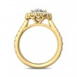 FlyerFit® 18K Yellow Gold Micropave Halo Engagement Ring