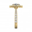 FlyerFit® 18K Yellow Gold Micropave Halo Engagement Ring