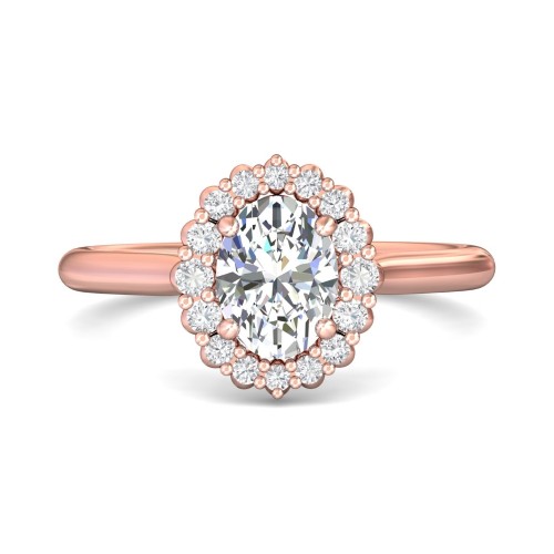 FlyerFit&reg; 18K Pink Gold Solitaire Engagement Ring