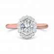 FlyerFit® 14K Pink Gold Shank And White Gold Top Solitaire Engagement Ring