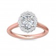 FlyerFit® 14K Pink Gold Shank And White Gold Top Solitaire Engagement Ring