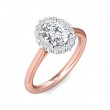 FlyerFit® 14K Pink Gold Shank And White Gold Top Solitaire Engagement Ring