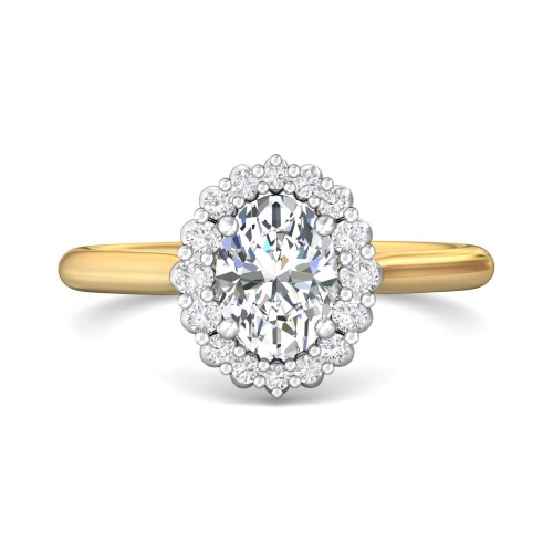 FlyerFit&reg; 18K Yellow Gold Shank And White Gold Top Solitaire Engagement Ring