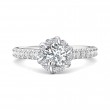 FlyerFit® 14K White Gold Micropave Halo Engagement Ring