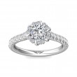 FlyerFit® 14K White Gold Micropave Halo Engagement Ring