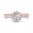 FlyerFit® 14K Pink Gold Micropave Halo Engagement Ring