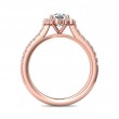 FlyerFit® 14K Pink Gold Micropave Halo Engagement Ring