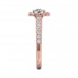 FlyerFit® 14K Pink Gold Micropave Halo Engagement Ring