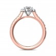 FlyerFit® 18K Pink Gold Shank And White Gold Top Micropave Halo Engagement Ring