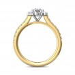 FlyerFit® 18K Yellow Gold Shank And White Gold Top Micropave Halo Engagement Ring