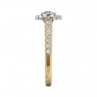 FlyerFit® 18K Yellow Gold Shank And White Gold Top Micropave Halo Engagement Ring