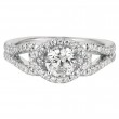FlyerFit® 18K White Gold Split Shank Engagement Ring