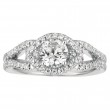 FlyerFit® 18K White Gold Split Shank Engagement Ring