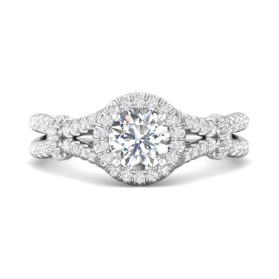 flyerfit® platinum split shank engagement ring
