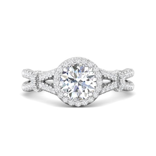 FlyerFit&reg; 14K White Gold Split Shank Engagement Ring