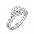 FlyerFit® 14K White Gold Split Shank Engagement Ring